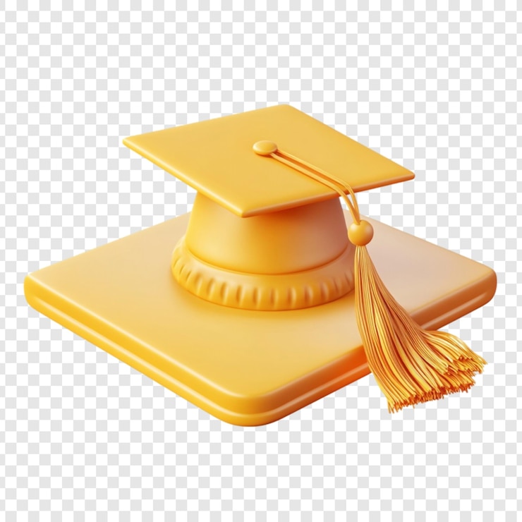 PSD grátis capéu de graduação dourado e tassel celebração alegre de conquistas
