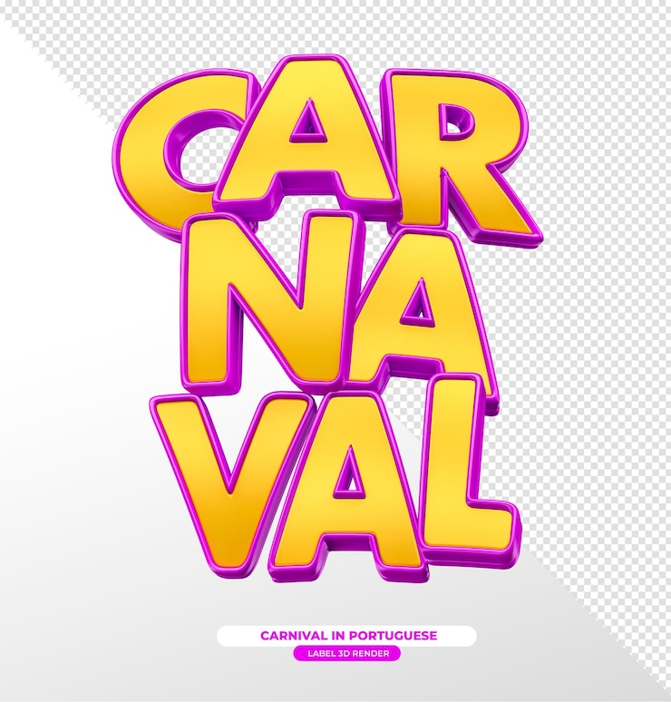 PSD grátis carnaval brasileiro em português 3d render