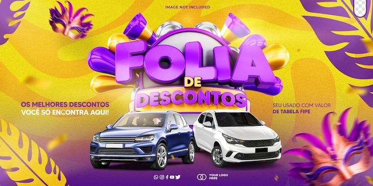 PSD grátis carnaval editable promocional psd alegria de descontos no carnaval do brasil