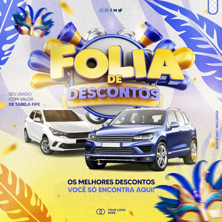 PSD grátis carnaval editable promocional psd alegria de descontos no carnaval do brasil