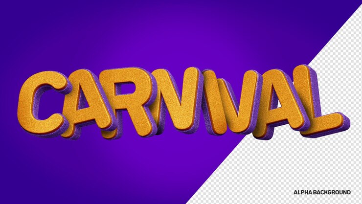 PSD grátis carnaval logotipo 3d para compor