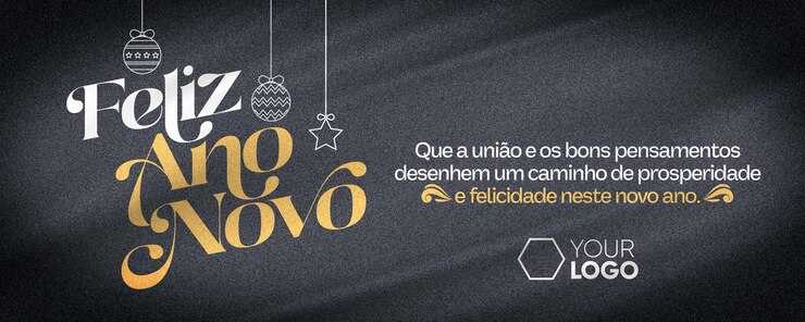 PSD grátis cartão de feliz ano novo de banner de modelo