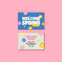 PSD grátis cartão de visita de venda de primavera de design plano