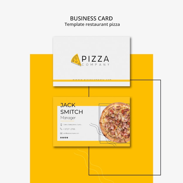 Cartão de visita para restaurante de pizza