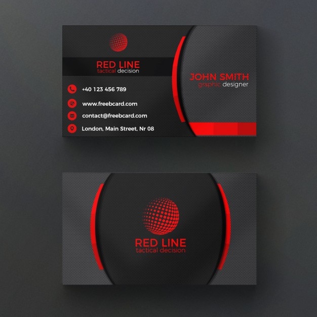 PSD grátis cartão vermelho e preto corporativa