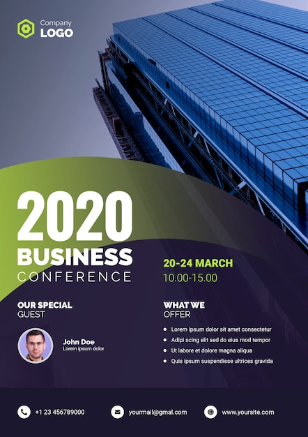 Cartaz da empresa da conferência de negócios 2020