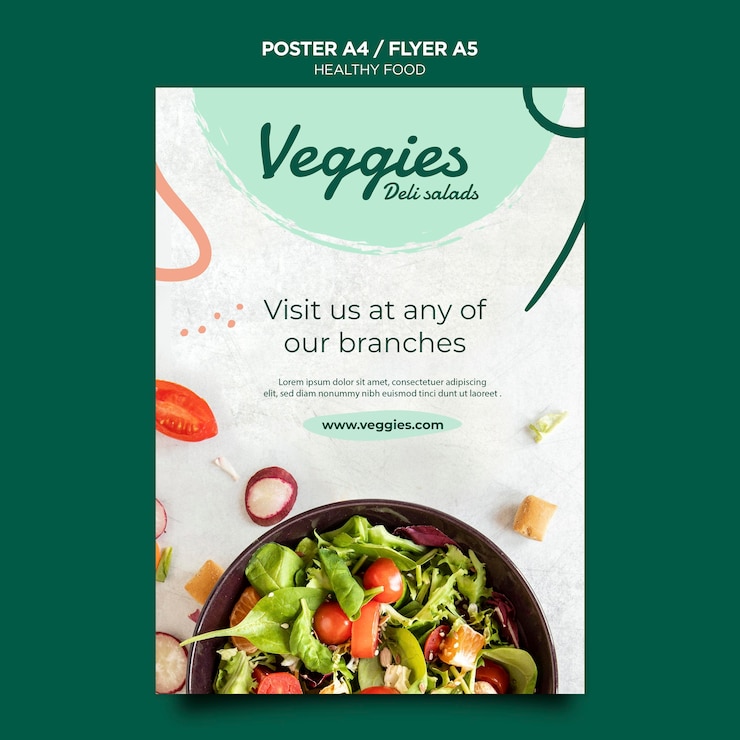 PSD grátis cartaz de comida saudável