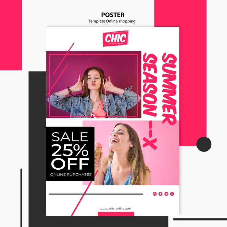 PSD grátis cartaz de compras online