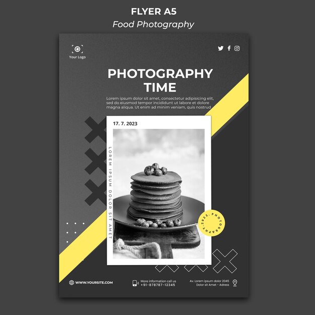 Cartaz de modelo de anúncio de fotografia de comida