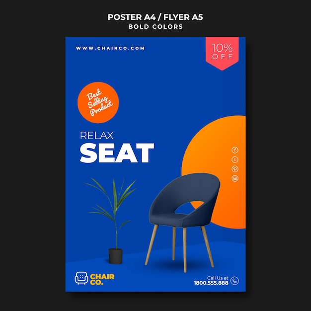 Cartaz de modelo de anúncio de loja de móveis