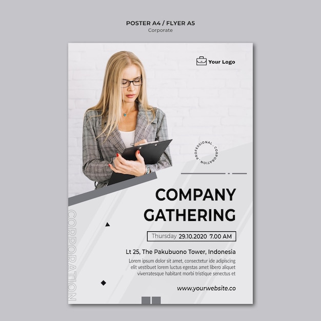 PSD grátis cartaz de modelo de design corporativo