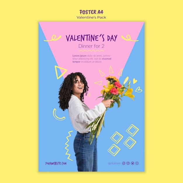 Cartaz de modelo de dia dos namorados