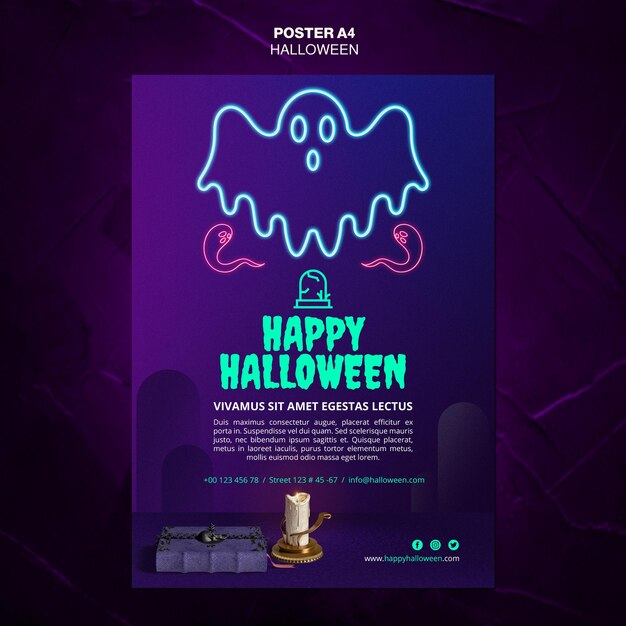 Cartaz de modelo de evento de Halloween