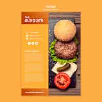 PSD grátis cartaz de restaurante saboroso hambúrguer