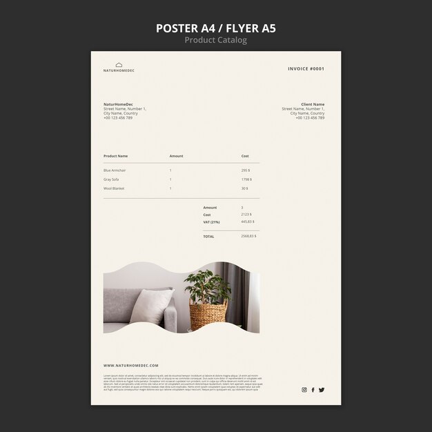 Cartaz do catálogo de produtos ou modelo de design de folheto