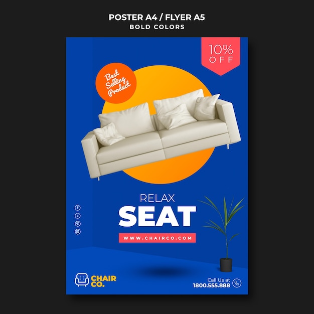Cartaz modelo de loja de móveis