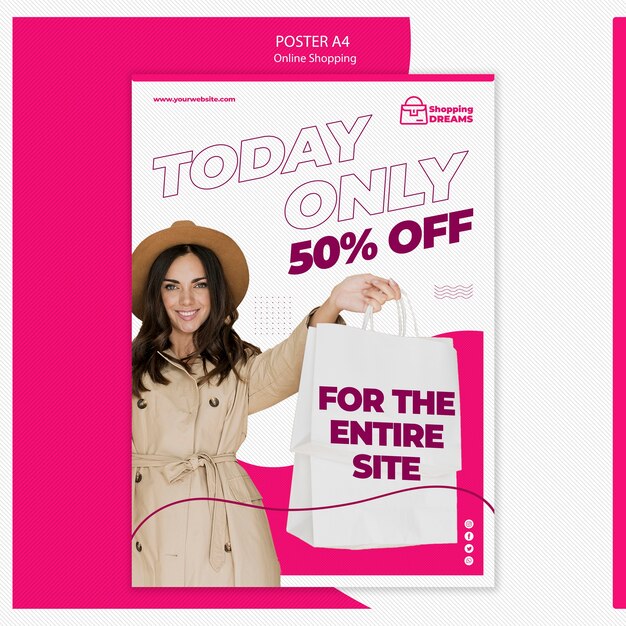 Cartaz on-line de compras