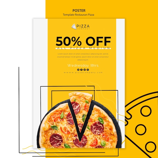 PSD grátis cartaz para restaurante de pizza