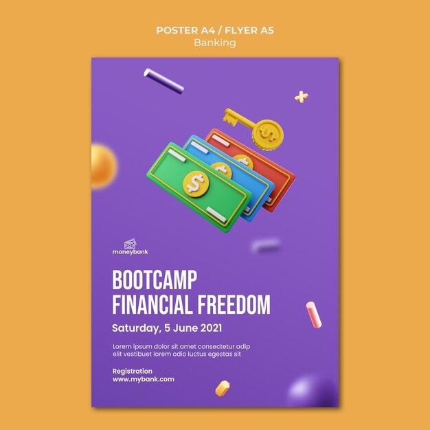 Cartaz vertical para banco e finanças online