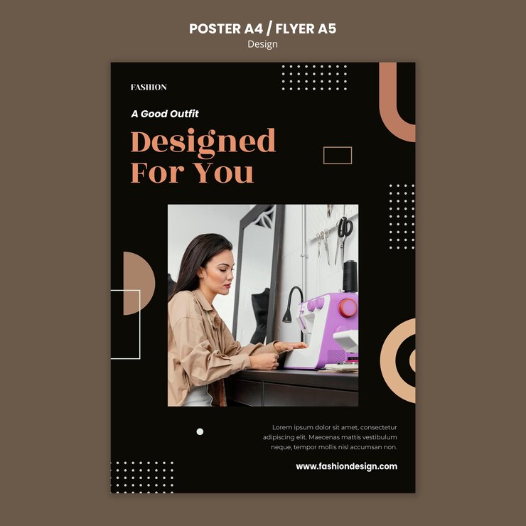 PSD grátis cartaz vertical para designer de moda