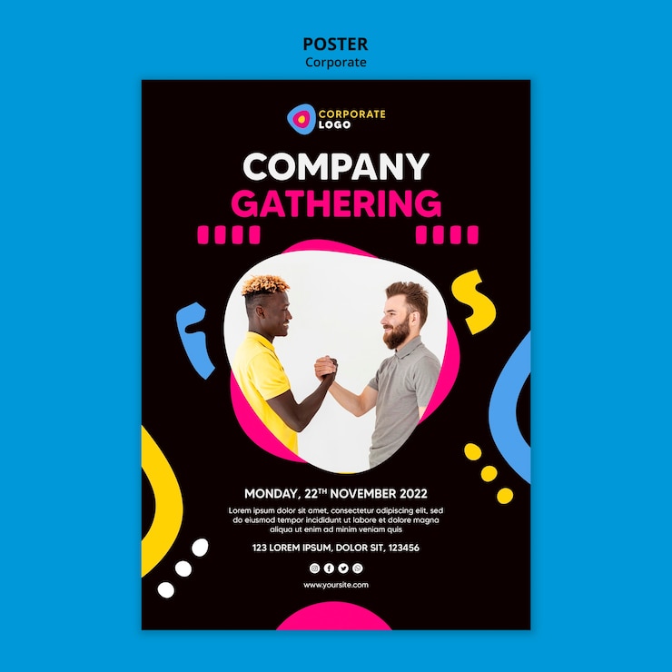 PSD grátis cartaz vertical para equipe corporativa criativa