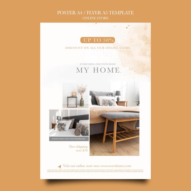 Cartaz vertical para loja online de móveis para casa