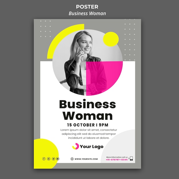 Cartaz vertical para mulher de negócios