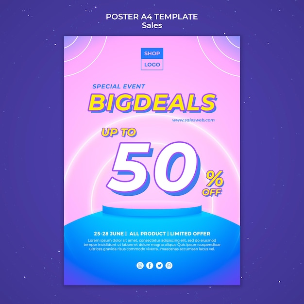 PSD grátis cartaz vertical para super venda