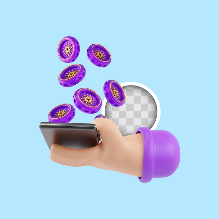 PSD grátis carteira digital cardano 3d ilustração