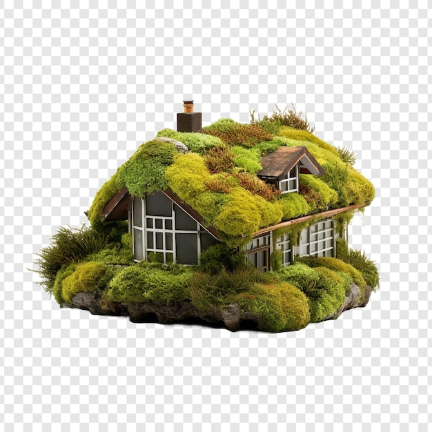 Casa hobbit isolada em fundo transparente