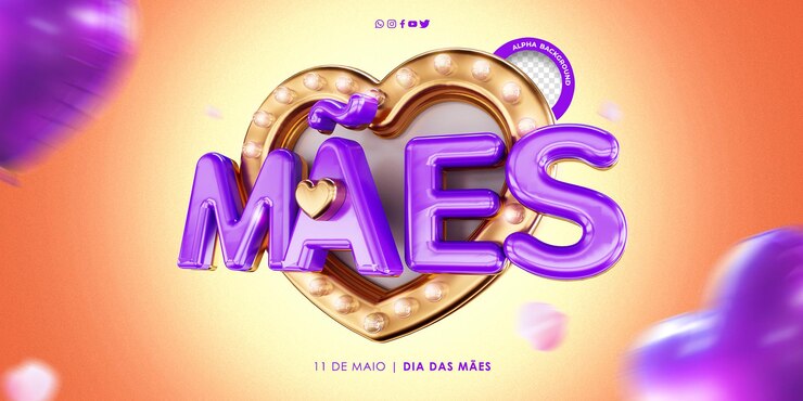 PSD grátis celebração de etiqueta 3d 11 de maio dia da mãe logotipo elegante isolado