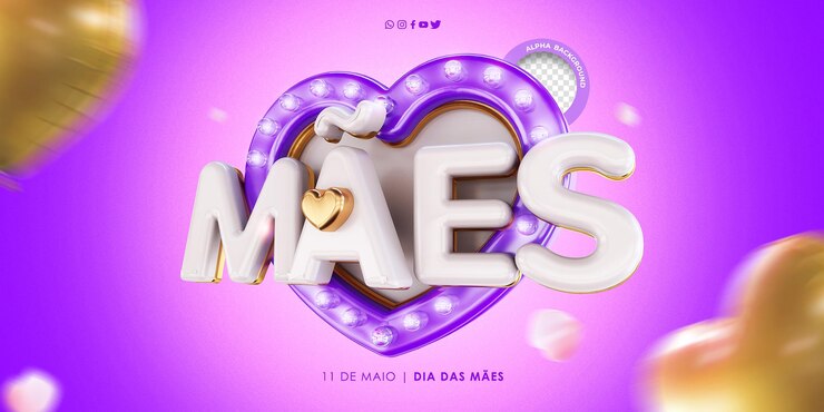 PSD grátis celebração de etiqueta 3d 11 de maio dia da mãe logotipo elegante isolado