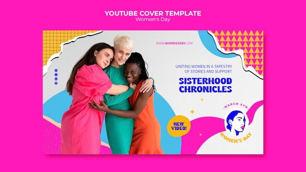 PSD grátis celebração do dia da mulher capa do youtube