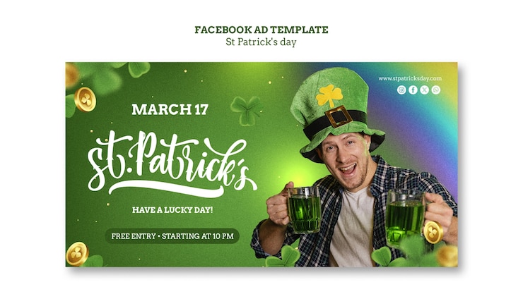 PSD grátis celebração do dia de são patrício modelo de facebook