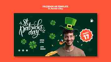 PSD grátis celebração do dia de são patrício modelo de facebook