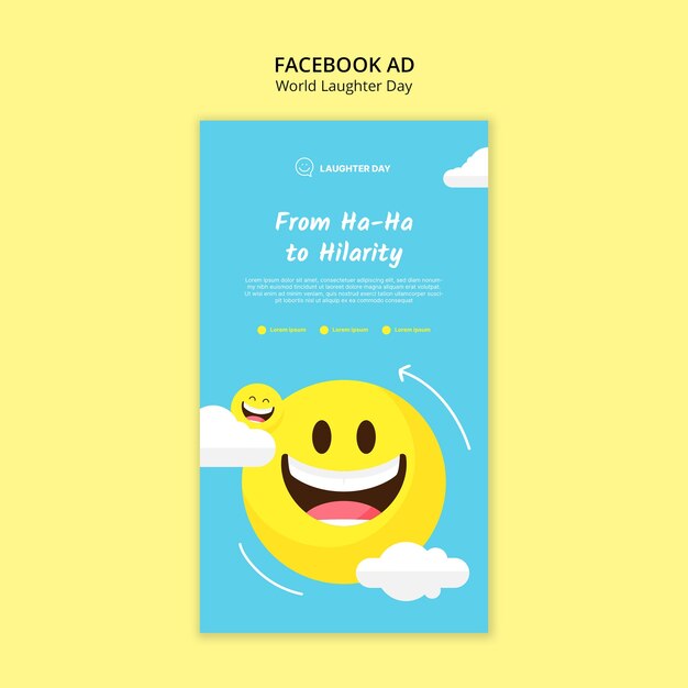Celebração do Dia Mundial do Riso modelo de Facebook