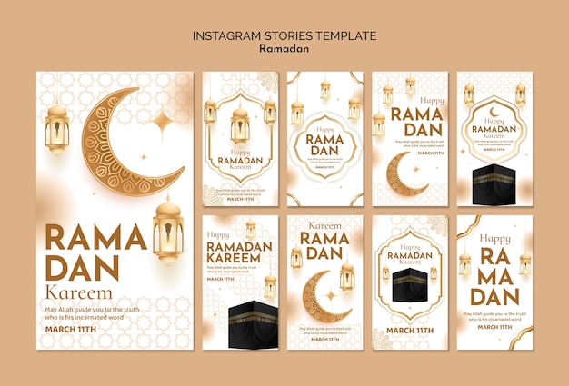 PSD grátis celebração do ramadão em histórias do instagram.