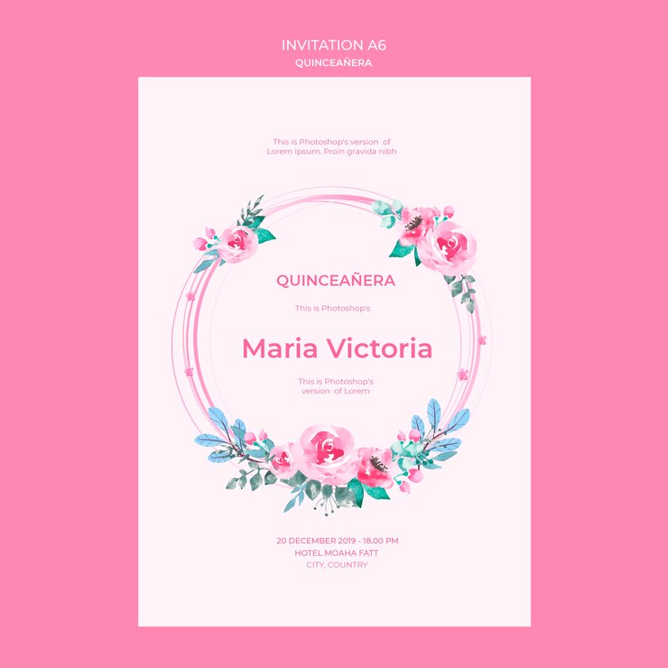 PSD grátis celebração festiva de quinceañera