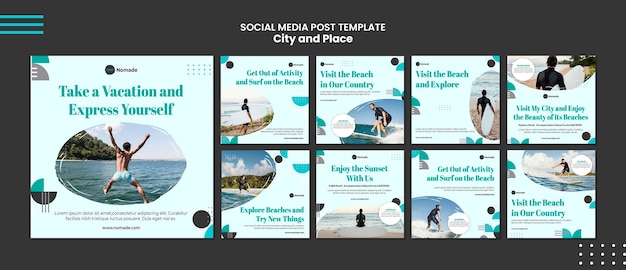 Cidade e local da postagem nas redes sociais