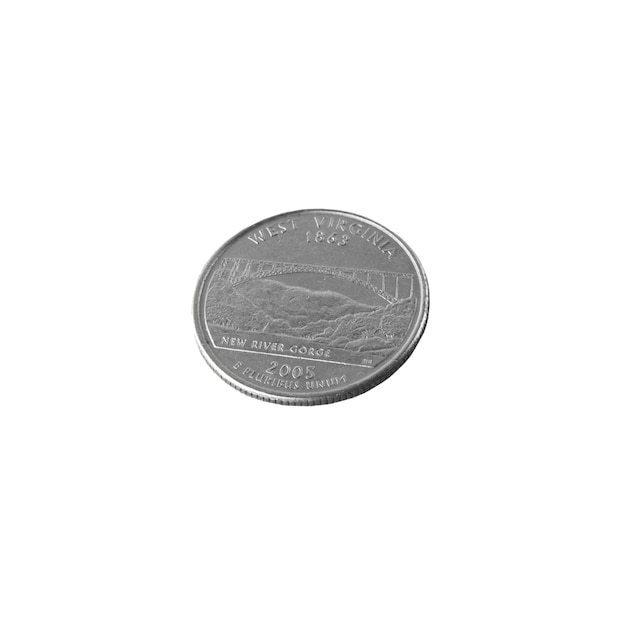 Close-up de moedas isoladas