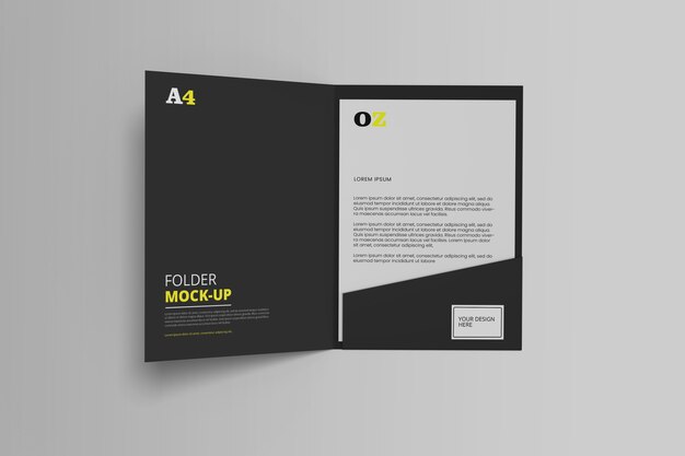 Download Mockup De Pasta De Negocios A4 Psd Premium