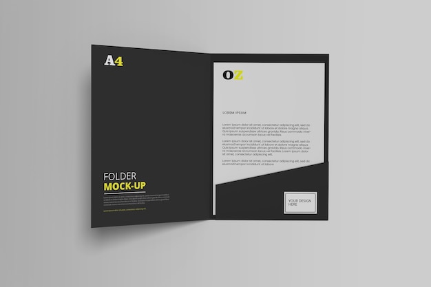Download Mockup De Pasta De Negocios A4 Psd Premium