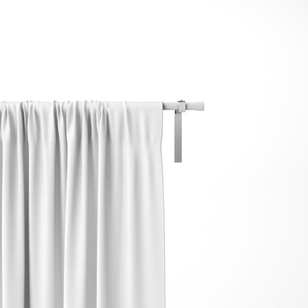 Closeup de maquete de cortina branca
