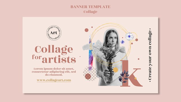 Colagem de banner para modelo de artistas