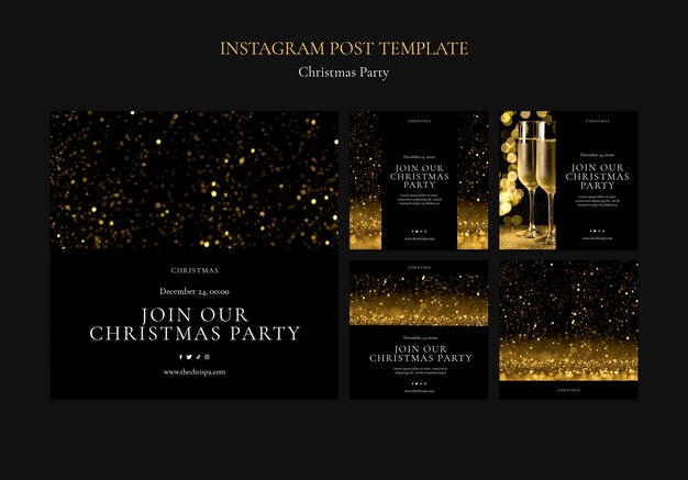 coleção de postagens do instagram de festa de natal