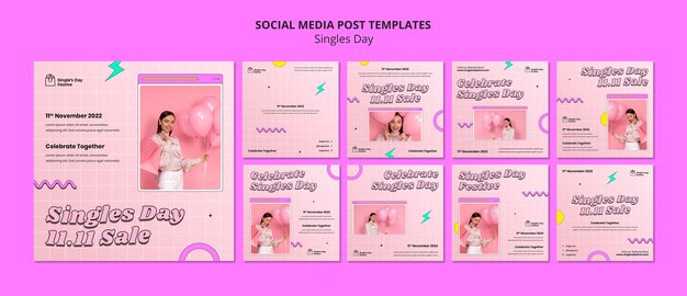 coleção de postagens do instagram do dia dos solteiros 11.11