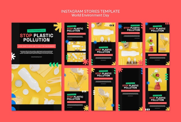 Coleção de postagens do instagram para celebração do dia mundial do meio ambiente