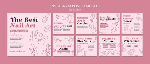 Coleção de postagens do instagram para negócios de salão de beleza