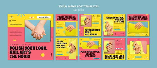 Coleção de postagens do instagram para negócios de salão de beleza