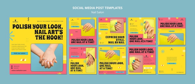 Coleção de postagens do instagram para negócios de salão de beleza